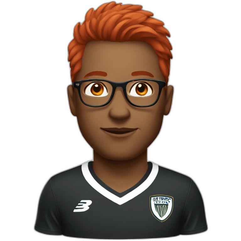 Soccer player with glasses and red hair emoji