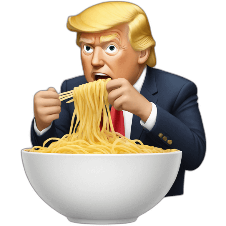 Trump eat noodles emoji