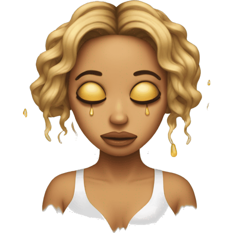 Beyoncé crying, upset, sad, tears dripping from her eyes  emoji