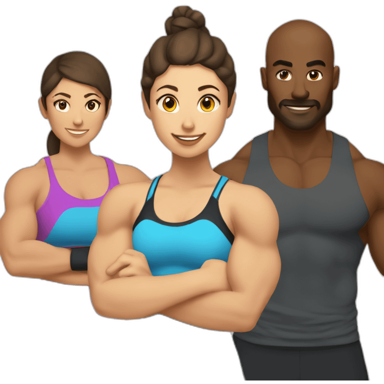 crossfiters man and woman training emoji