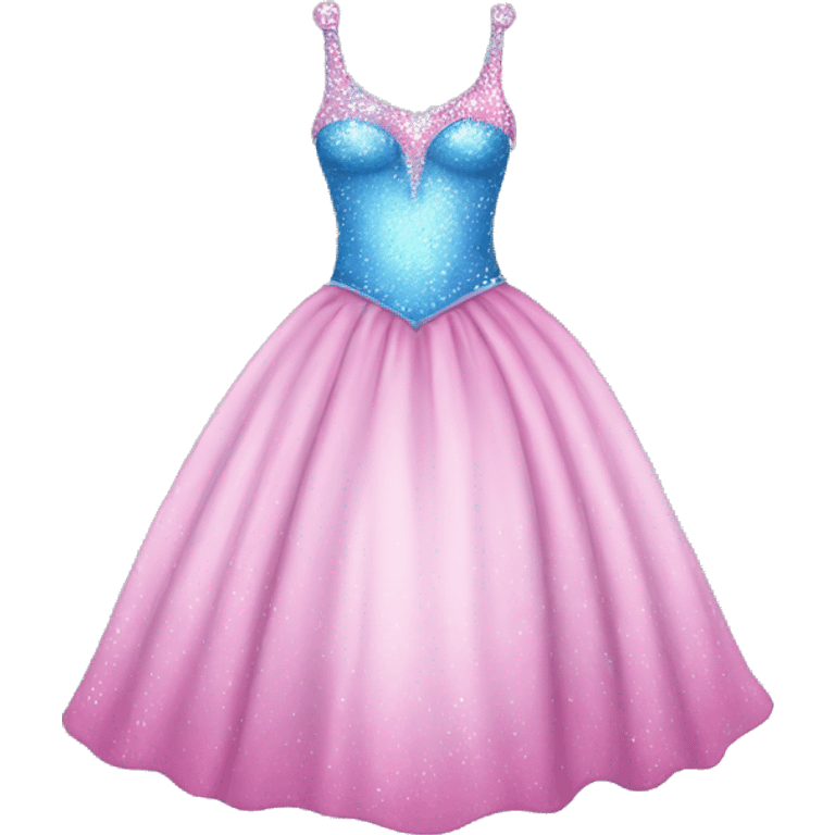 pretty princess dress sparkly pink and blue emoji