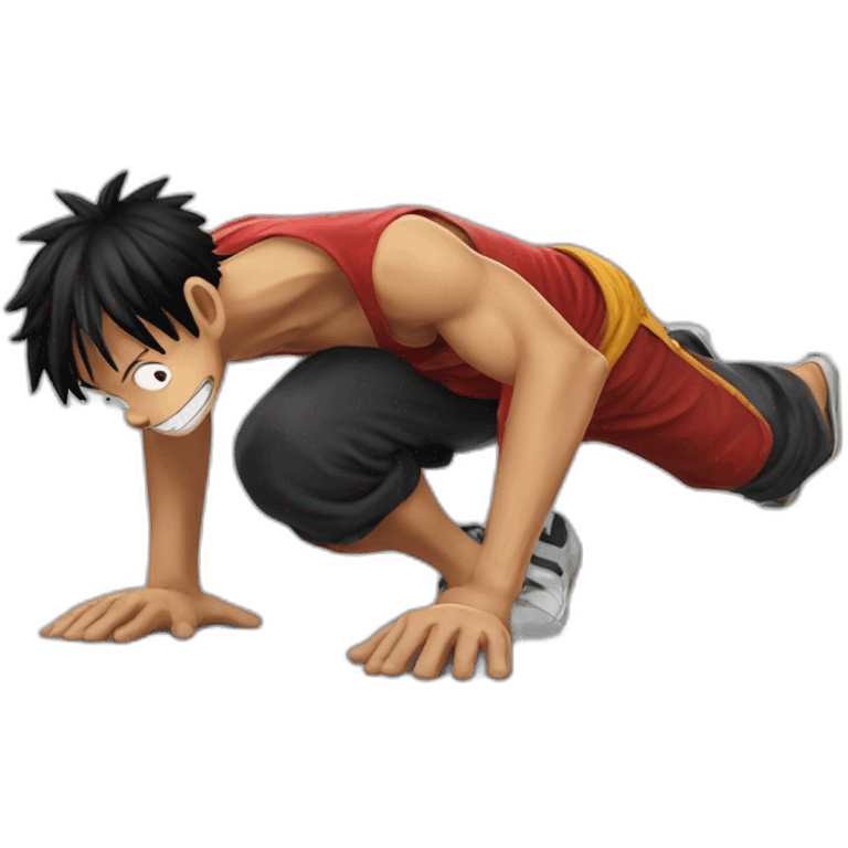 Luffy doing push ups emoji