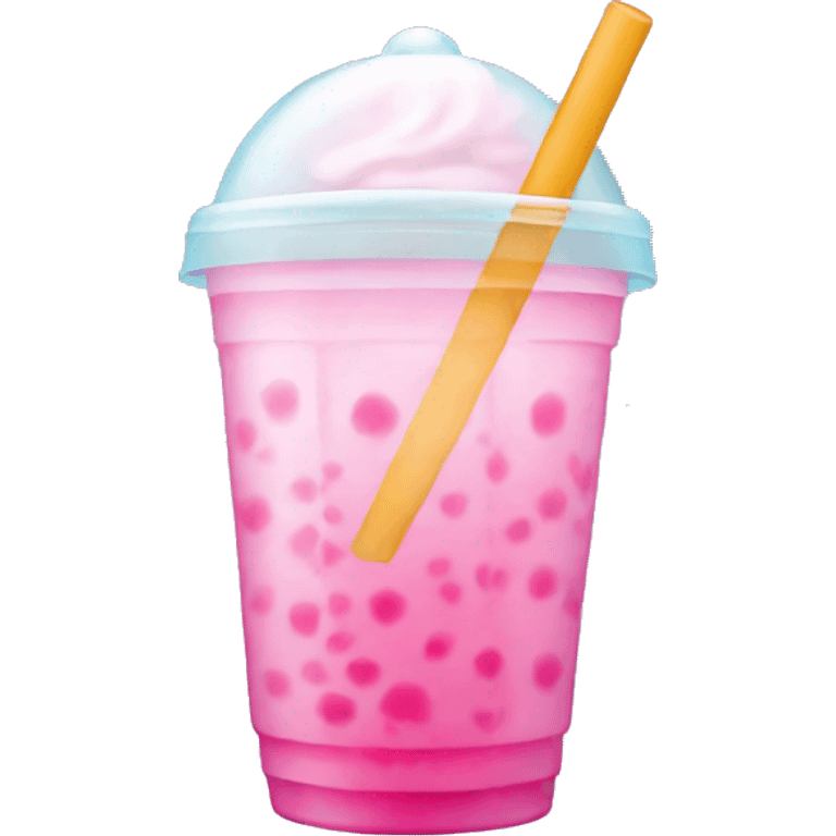 Pink bubble tea emoji