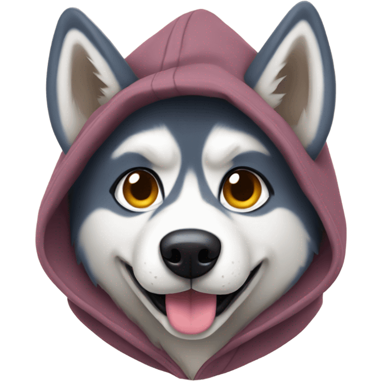 Husky wearing a hoodie emoji