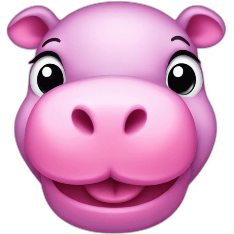 cute pink hippo winking emoji