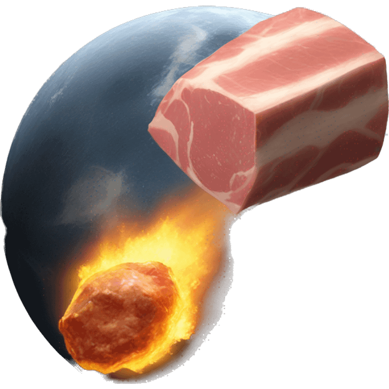 asteroid and ham emoji