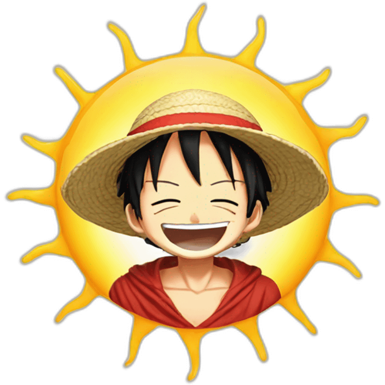 Luffy one pièce sun god laugh emoji