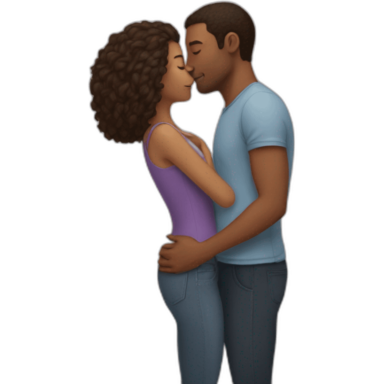 man kissing a girl on the forehead emoji