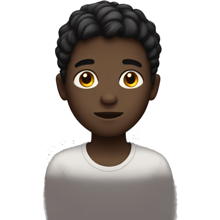 boy with dark skin and black hair emoji