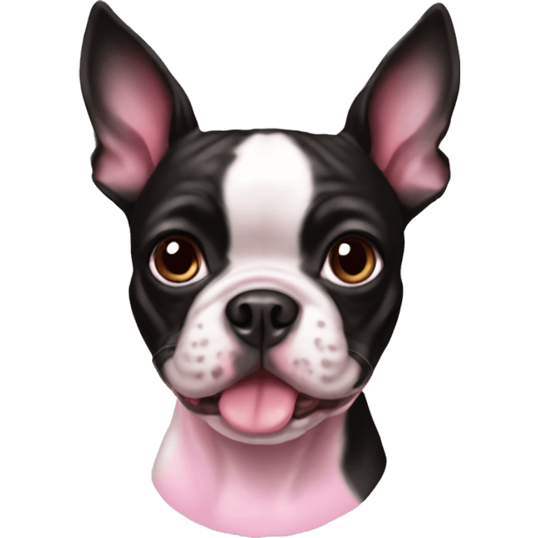 Boston terrier pink emoji