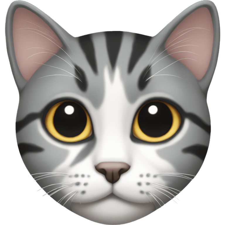 grey black and white tabby cat emoji