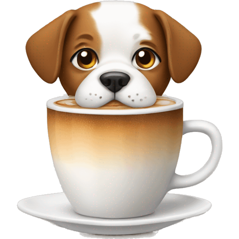 dog drinking cappucino emoji