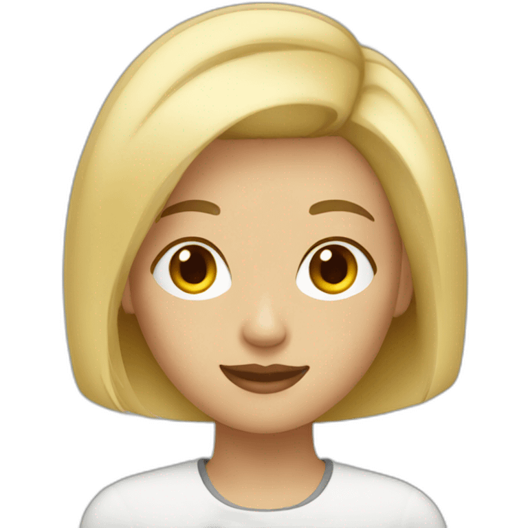 blonde girl with short haircut emoji