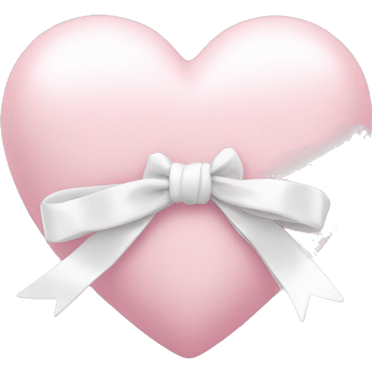 Pastel pink heart with white bow emoji