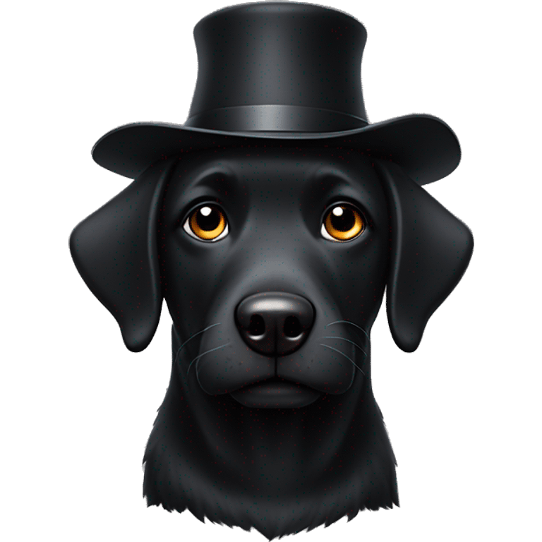 Fst Black dog with a hat emoji