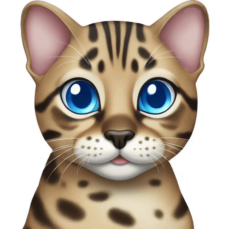 Seal Bengal cat with Blue eyes standing emoji