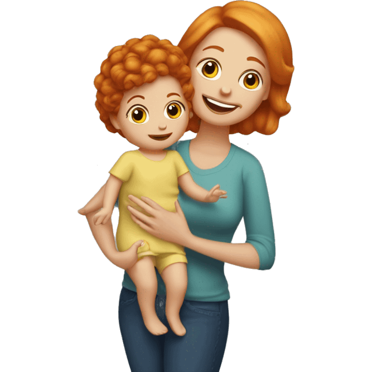 Red head mawmaw holding blonde hair toddler girl emoji