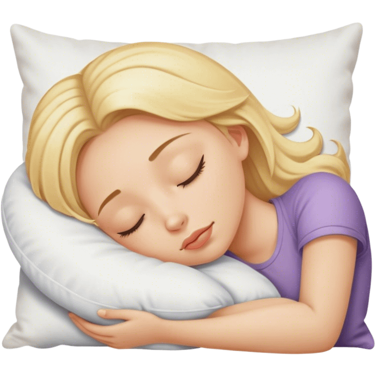 Blonde girl sleeping on a pillow emoji