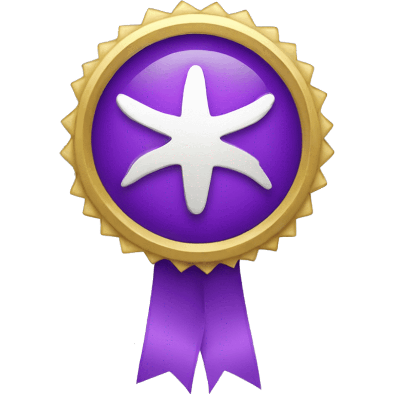 purple award badge with checkmark emoji