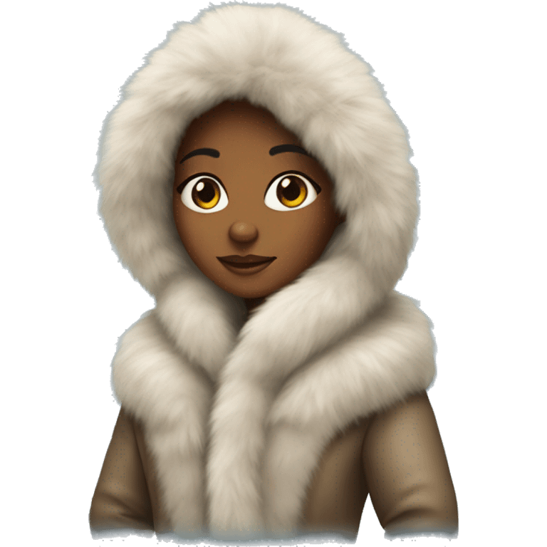 Girl in a fur coat emoji