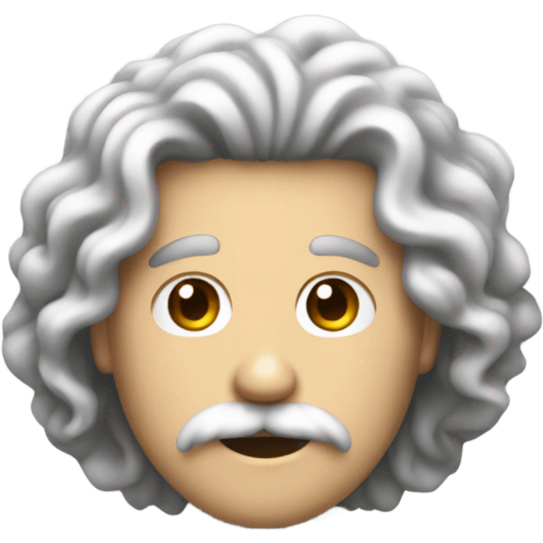 brown curly long hair white guy with mustache on a toilet emoji