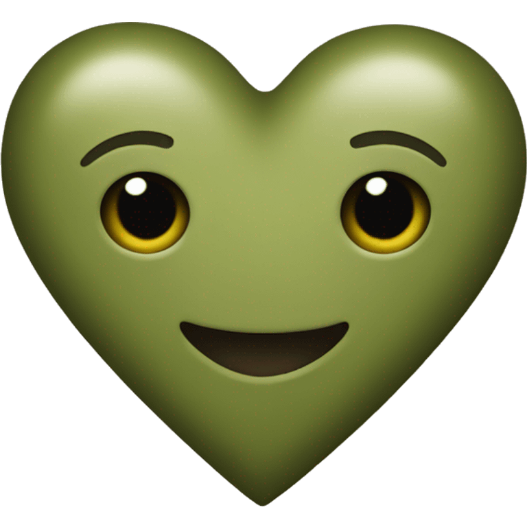 olive green heart emoji