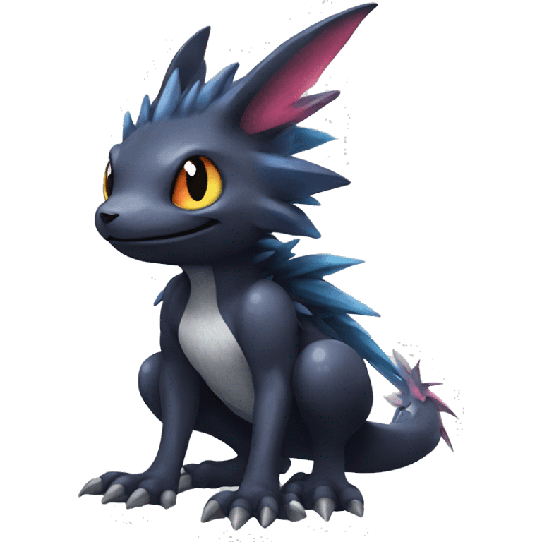 cool edgy colorful Dark-type nargacuga Pokémon full body emoji