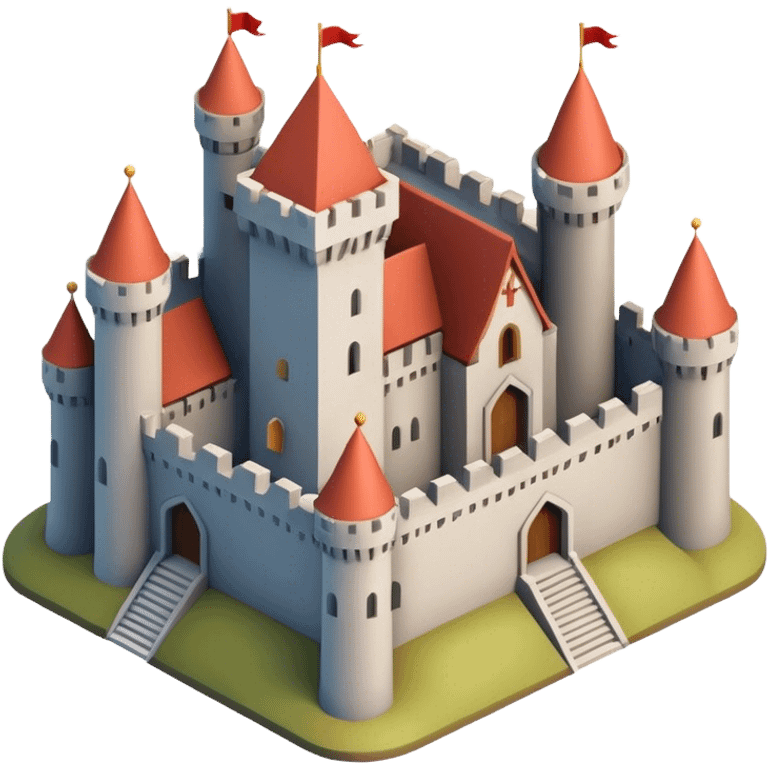 3d-isometric-medieval castle emoji