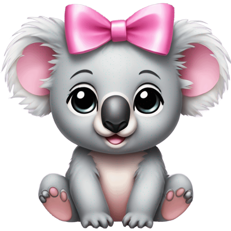 Baby koala wearing pink bow  emoji