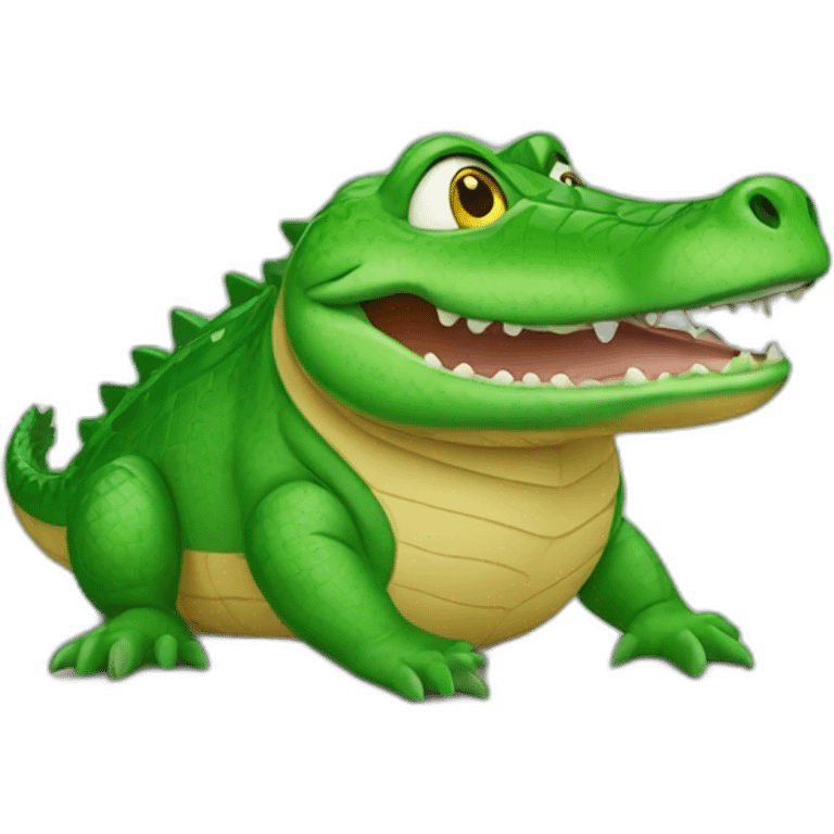 Un chat sur un crocodile emoji