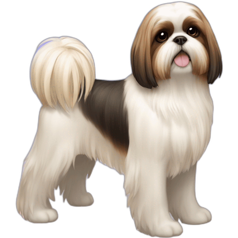 Dog Shih Tzu with long coatl full-height  emoji