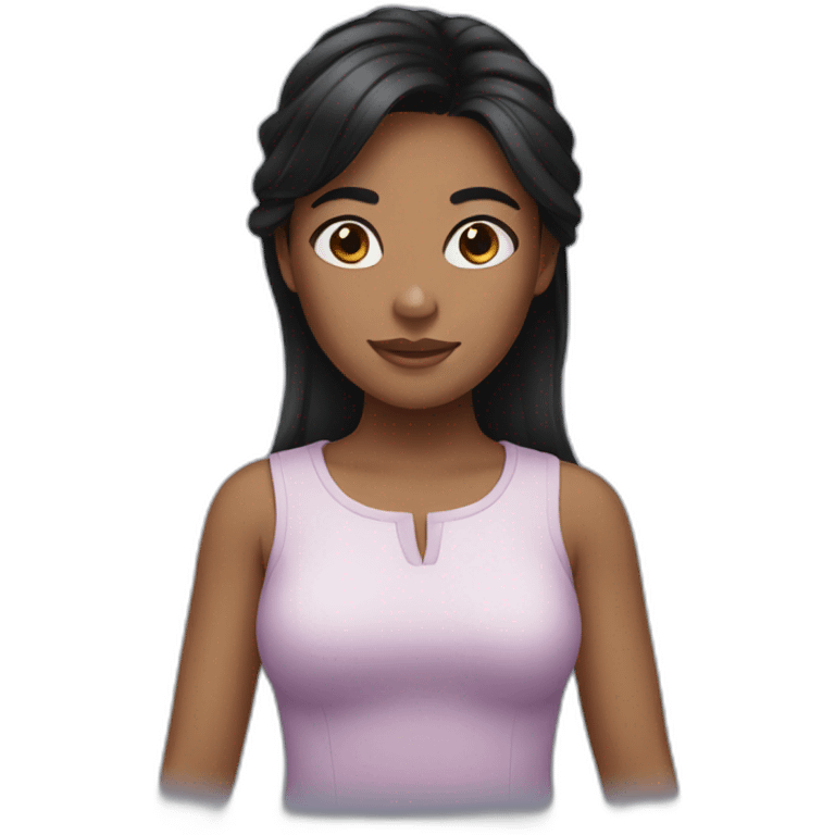 girl with black hair and brown skin emoji