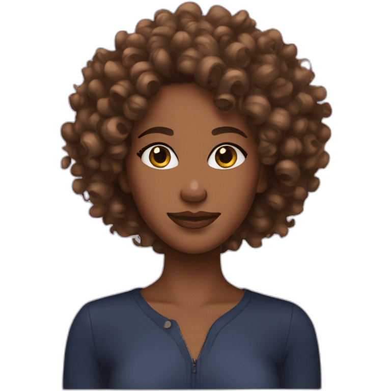 a brown skin curly hair queen emoji