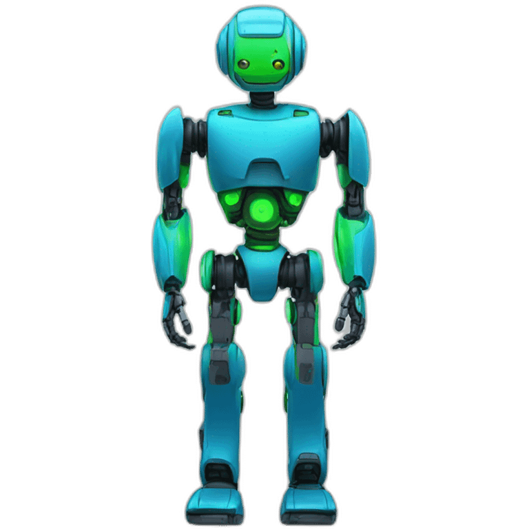 ai robot full body blue and green emoji