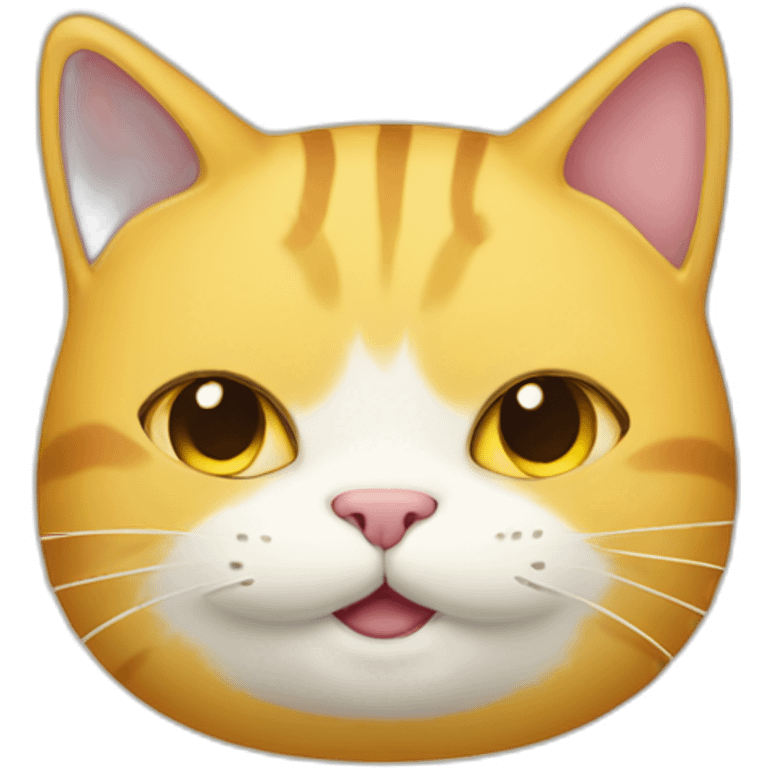 cat smiling fat and yellow emoji