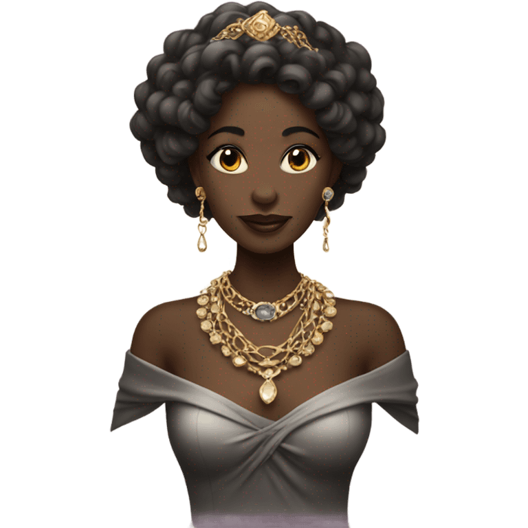 dark-skinned lady with jewelry emoji