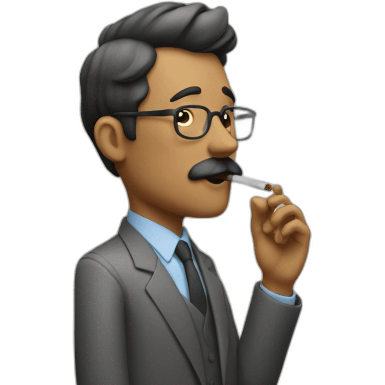 Un homme tenant une cigarette emoji