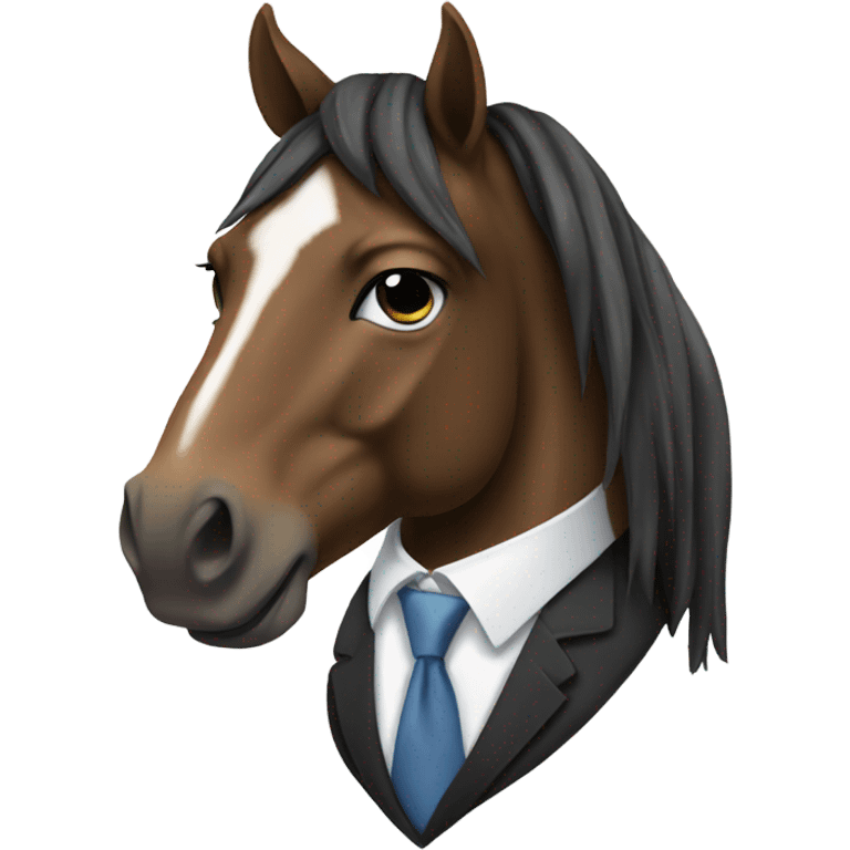 a horse wearing a tie emoji