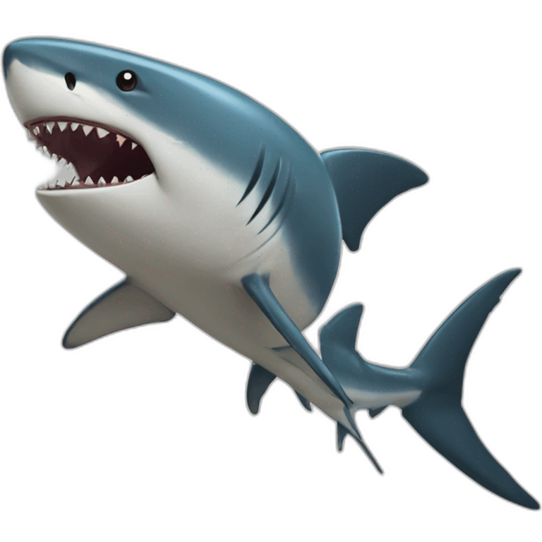 Chat sur un requin emoji