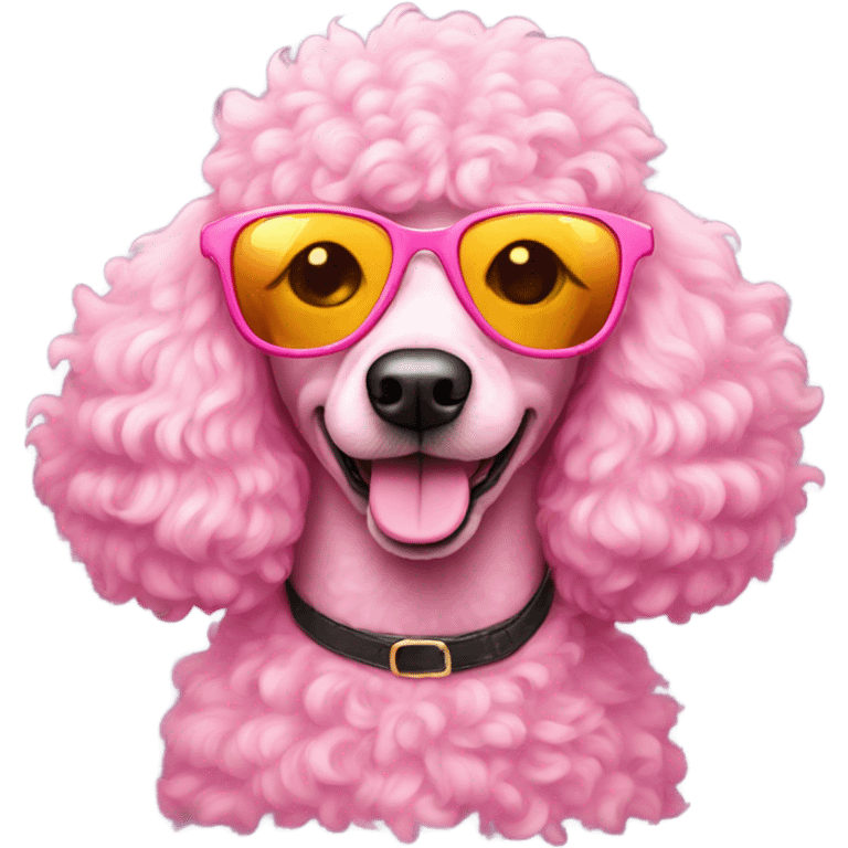 Pink poodle with sun glasses emoji