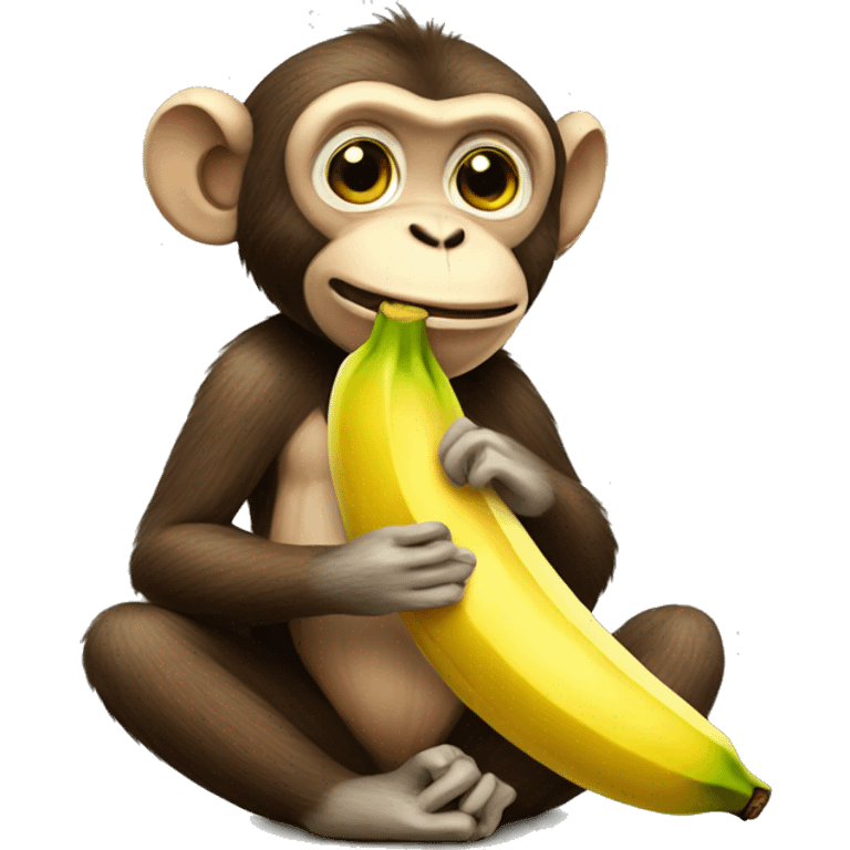 Monkey eating banana emoji