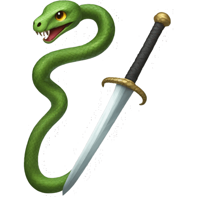 Snake slithering around a long sword  emoji