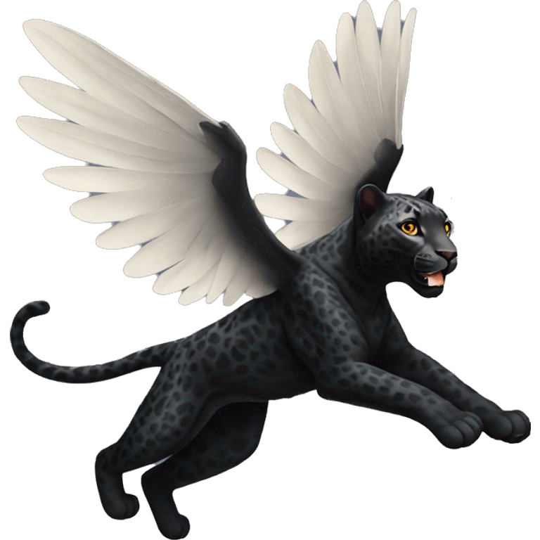 winged black leopard flying emoji