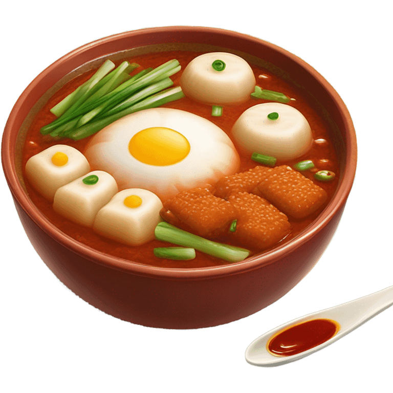 red hot bowl of tteokbokki emoji