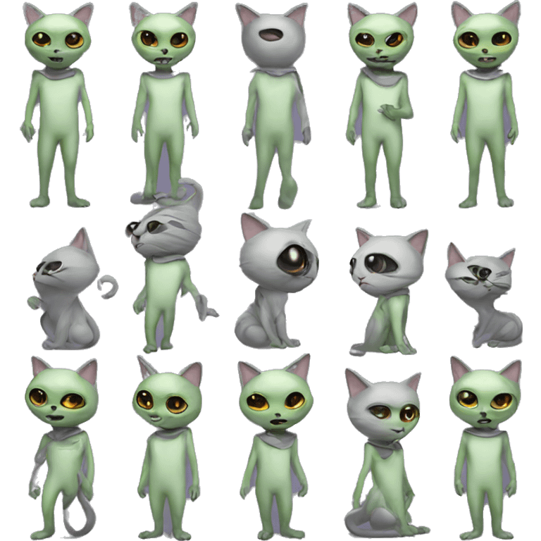 Alien wearing cat costume  emoji