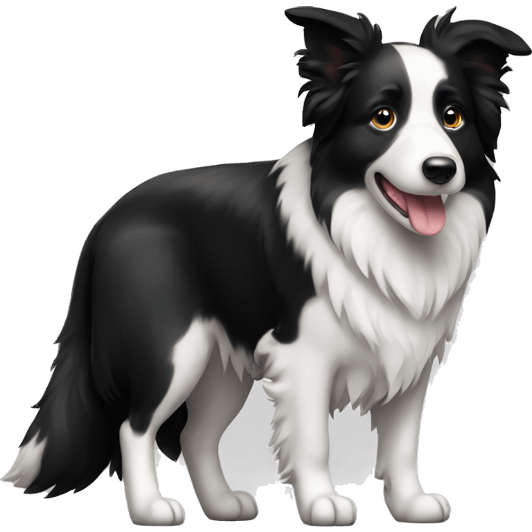 cachorro border collie preto e branco emoji