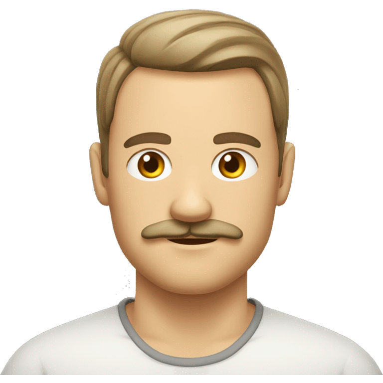 German man with undercut and very small moustache, stern emoji