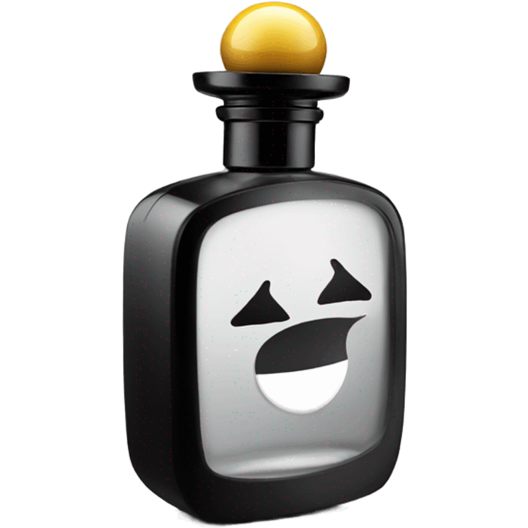 smiling perfume with black cap emoji