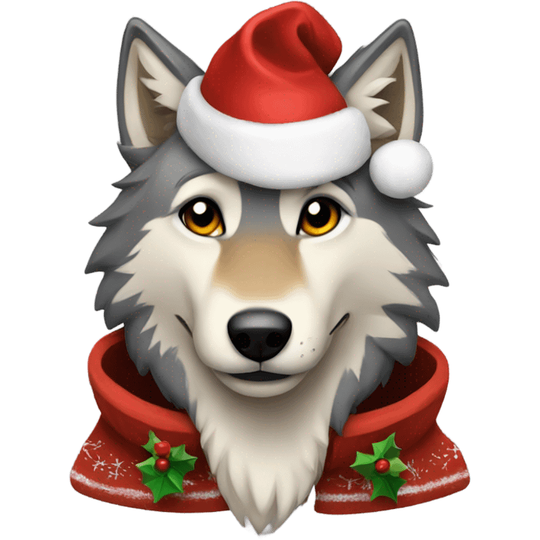 Christmas Wolf  emoji