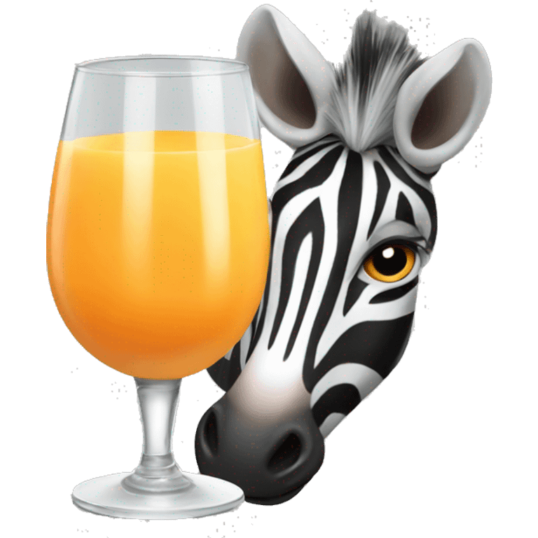 zebra drinking orange juice emoji